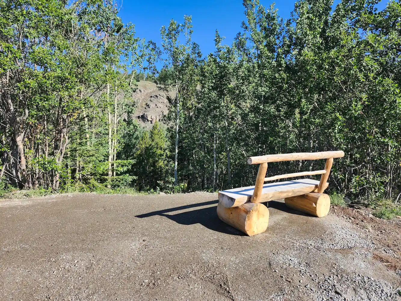 New bench looking by the mountain goat cliff. Map showing location of newly constructed moose elk handling chute.