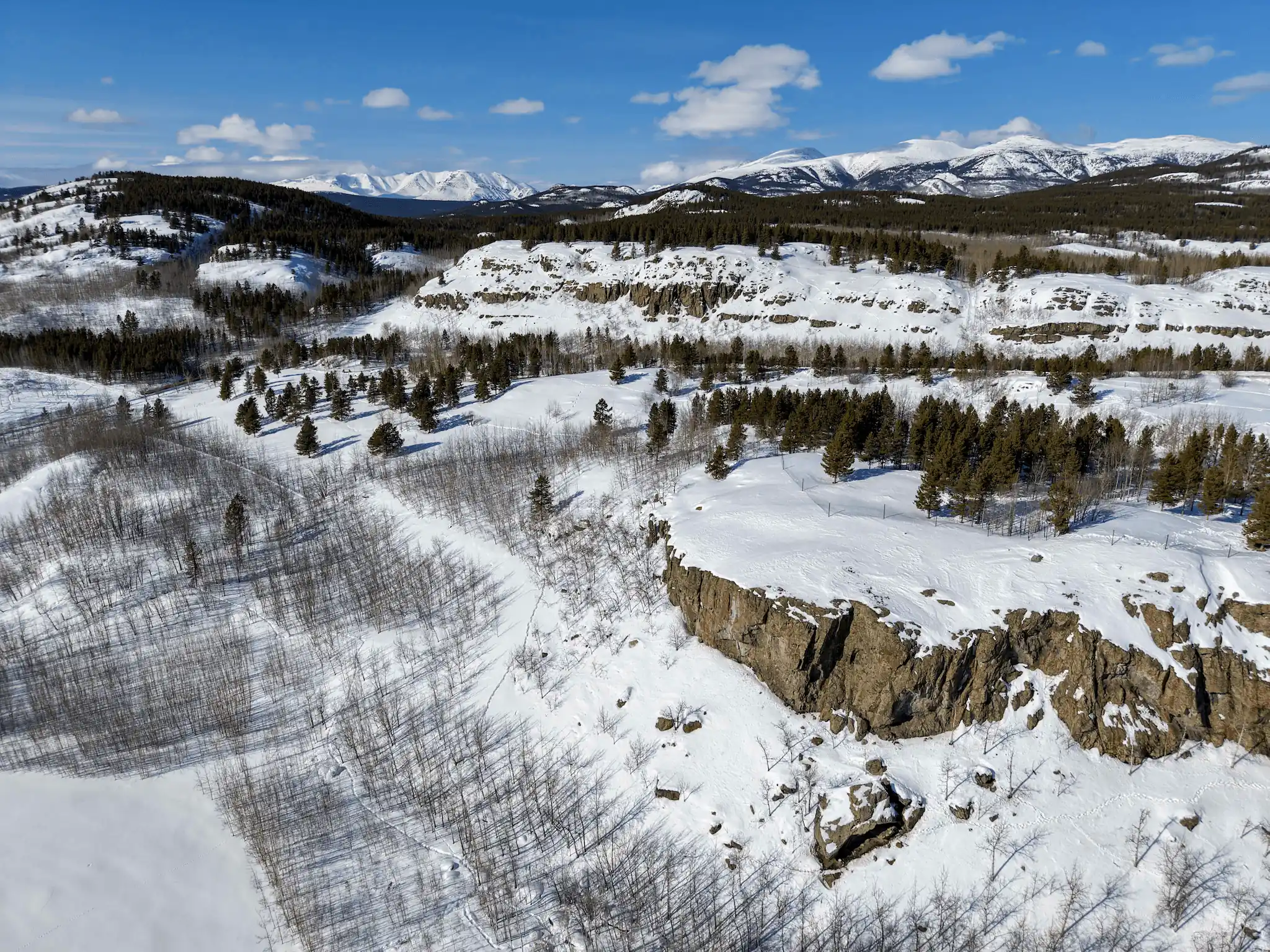 YWP in winter Aerial drone photo of YWP in winter.